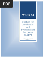 WEEK 3-4: English For Academic and Professional Purposes (EAPP)