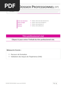 Dossier - Professionnel Vierge