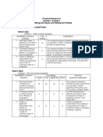 Practical Research 2 Quarter 1 Module 2 Identifying The Inquiry and Stating The Problem Lesson 4 Research Questions What's New