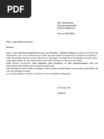 Augmentation de Salaire, Informer Le Salarié Par Courrier