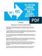 We Say YES Statement and Signatories May 2011