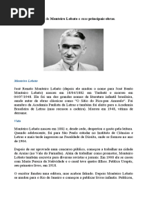 Biografia Resumida de Monteiro Lobato