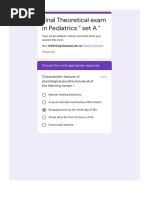 Final Theoretical Exam in Pediatrics " Set A ": Choose The Most Appropriate Response