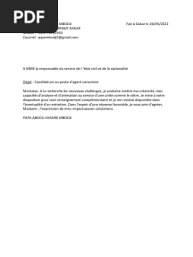 Lettre de Motivation Pour Poste Agent Consulaire
