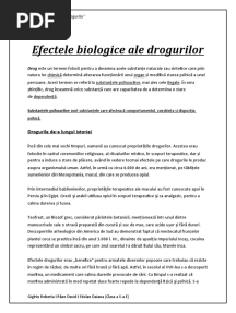 Efectele Biologice Ale Drogurilor