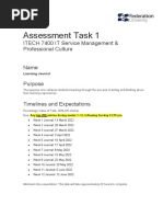 Assessment Task 1: ITECH 7400 IT Service Management & Professional Culture Name Purpose Timelines and Expectations