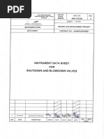 SNO-I-DS-001 - 0 Instrument Data Sheet For Shutdown and Blowdown Valves