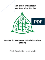 Master in Business Administration Course Structure