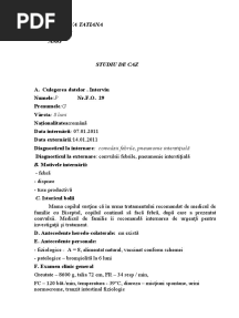 Puericultura Studiu de Caz