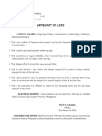 Affidavit of Loss-Passport