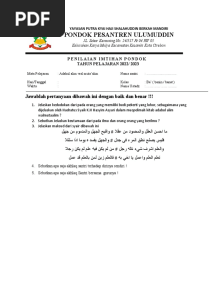 Soal Adabul Alim Kelas Ba'
