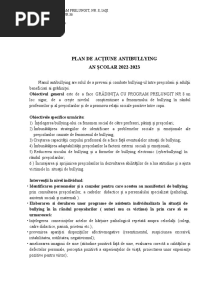 Proiect Educaional Stop Bullying