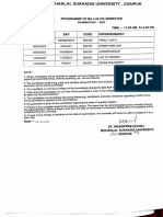 TIME TABLE OF BA LLB VTH SEMESTER EXAMINTAION - 2023