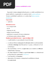 Testarea Sensibilităţii La Cefort
