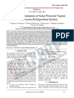 Design and Simulation of Solar Powered Vapour Compression Refrigeration System