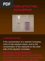 Factors Affecting Equilibrium