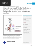 Maternal Respiratory Sars-Cov-2 Infection in Pregnancy Is Associated With A Robust Inflammatory Response at The Maternal-Fetal Interface