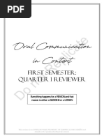 Reviewer For Quarter 1 - 1st Semester (Oral Communication in Context)