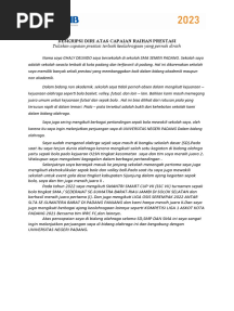 Deskripsi Diri Atas Capaian Raihan Prestasi