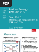 Unit 8 - Strategy and Responsibility 2 - CSR-CSV - Main Lecture