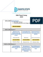 Dsu Teach Camp Schedule 2023