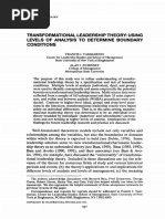 Transformational Leadership Theory - Using Levels of Analysis To Determine Boundary Conditions