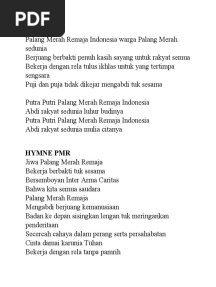 Lirik Mars PMR & Hymne PMR