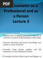 Topic 3 The Counselor As A Professional