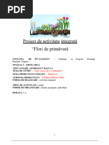 Activitate Integrata Flori de Primavara Grupa Mica