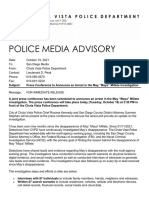 Chula Vista PD Media Advisory Press Conference - Maya Millete