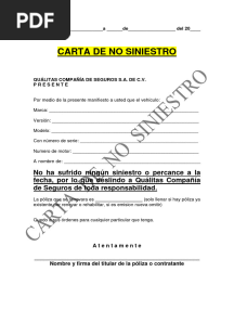Carta de No Siniestro