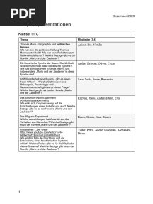 Gruppenpräsentationen Klassen 11