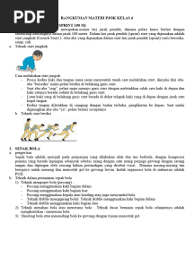 Rangkuman Materi Pjok Kelas 6