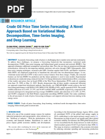 Crude Oil Price Time Series Forecasting: A Novel Approach Based On Variational Mode Decomposition, Time-Series Imaging, and Deep Learning