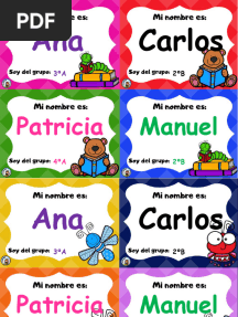 Gafetes Escolares Editables