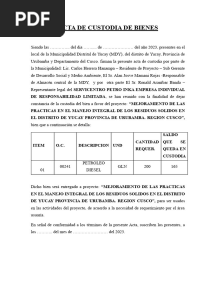 Acta de Custodia de Bienes