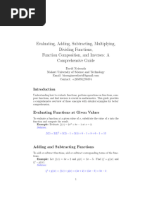 Operations On Functions