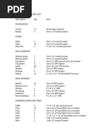 Deam Shed 2013 Shed Materials List