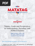 T1 Nature, Goals and Perspectives in Anthropology, Sociology and Political Science