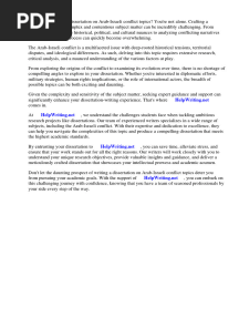 Arab Israeli Conflict Dissertation Topics