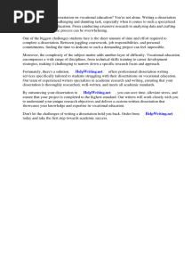 Dissertation Vocational Education