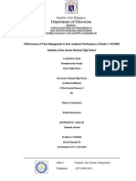 Effectiveness of Time Management To Their Academic Performance 1