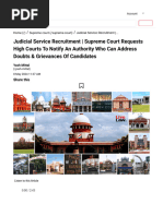 Judicial Service Recruitment - Supreme Court Requests High Courts To Notify An Authority Who Can Address Doubts & Grievances of Candidates