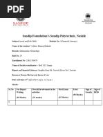 Financial Literacy Report (Social and Life Skills)