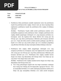 Tugas Tutorial 3 Pembaharuan Dalam Pembelajaran Di SD