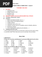 E 8 Revision For First Term Test 22 23