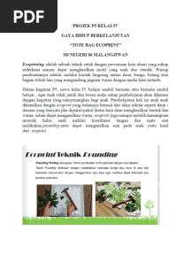 Projek P5 Kelas Iv Tote Bag Ecoprint
