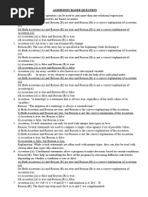 Assertion Based Question