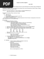 Sample Lesson Plan in English 2 Phonemes and Phonemic Awareness