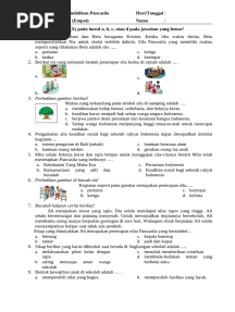 Soal Pas Pendidikan Pancasila Kelas IV